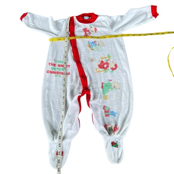 VTG Carter’s Christmas Bear Footed Sleeper Terrycloth Night Before Christmas Lrg - Picture 10 of 15